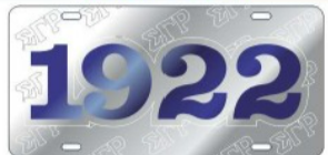 1922 Founder License Plate - Sigma Gamma Rho