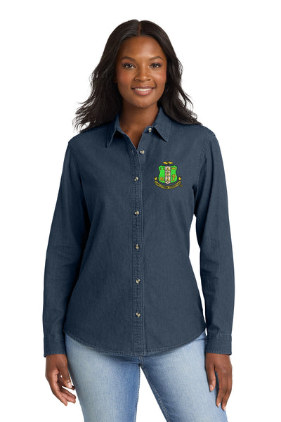 Alpha Kappa Alpha Long Sleeve Denim Crest Shirt- AKA – Perfect Apparel