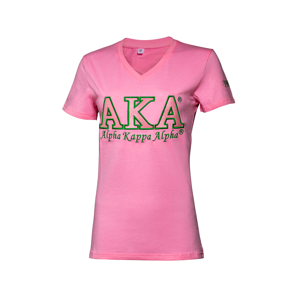 Alpha Kappa Alpha Embroidered Luxury T-Shirt