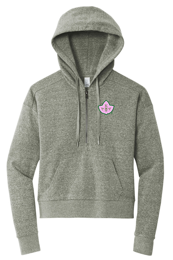 AKA Perfect Ivy Leaf Fleece 1/2 Zip Pullover Hoodie - Alpha Kappa Alpha