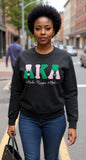 Alpha Kappa Alpha Chenille Color Block Crewneck Sweatshirt