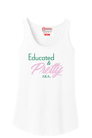 Educated & Pretty Tank Top - Alpha Kappa Alpha