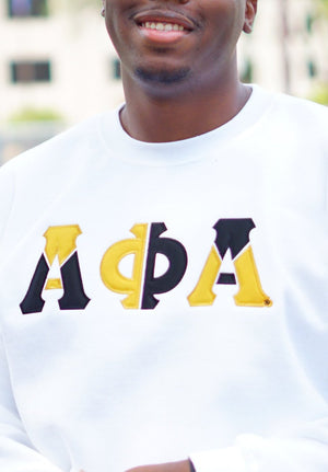 Alpha Phi Alpha Color Block Greek Lettered Crewneck Sweatshirt