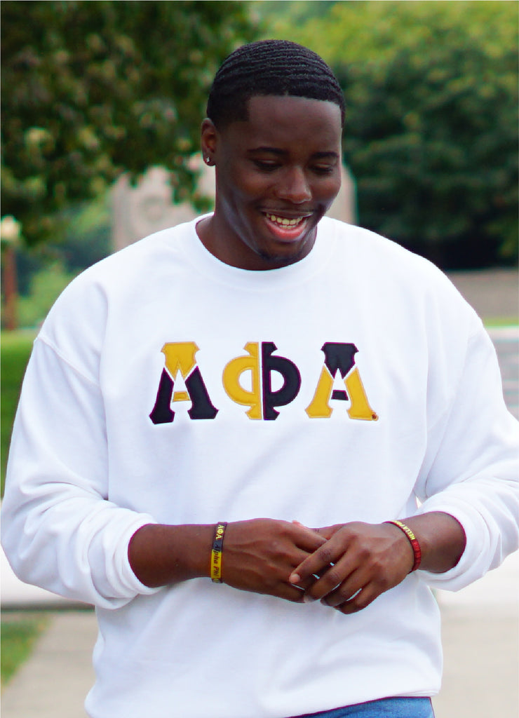 Alpha Phi Alpha Color Block Greek Lettered Crewneck Sweatshirt