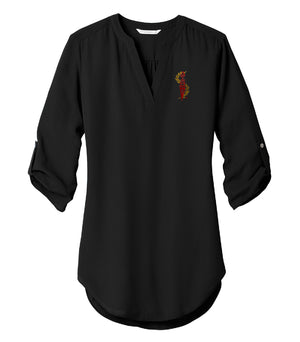 Delta Sigma Theta Embroidered Torch of Wisdom Tunic Blouse