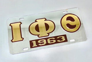 Iota 1963 Greek Letter Front License Plate- Iota Phi Theta