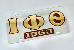 Iota 1963 Greek Letter Front License Plate- Iota Phi Theta