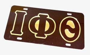 Iota 3 Letter Brown Plate - Iota Phi Theta