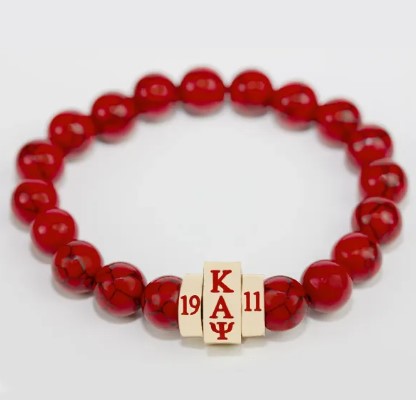 Kappa Red Stone Beaded Bracelet - Kappa Alpha Psi