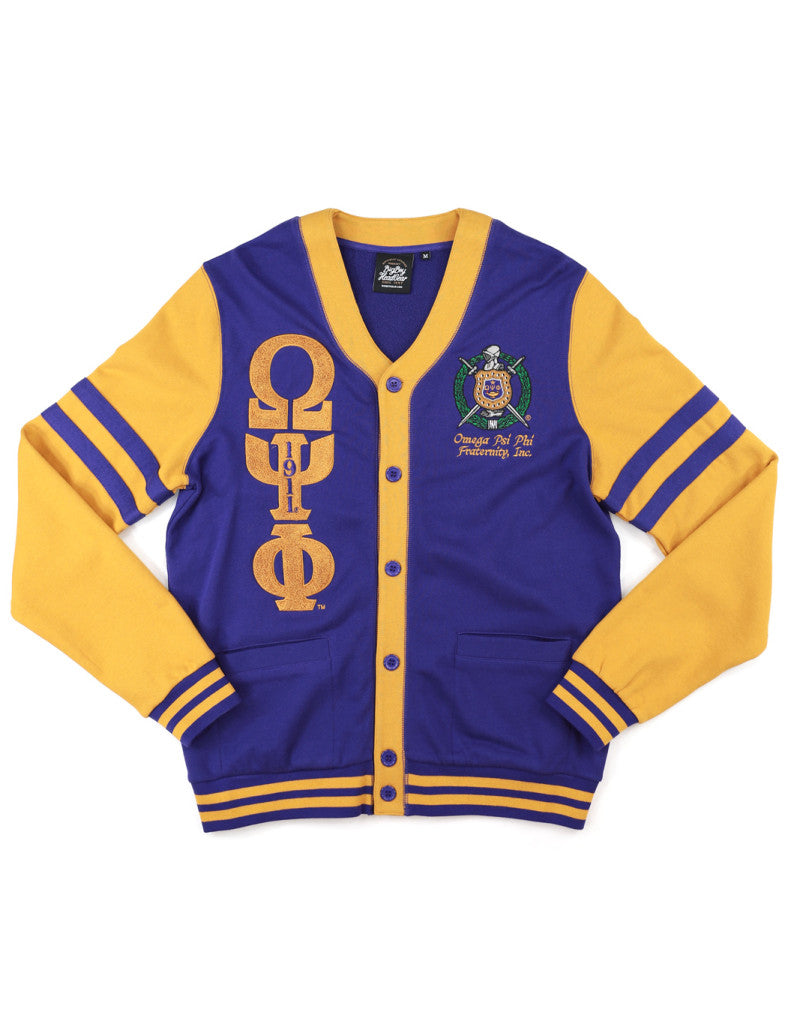 Omega Psi Phi Chenille Cardigan