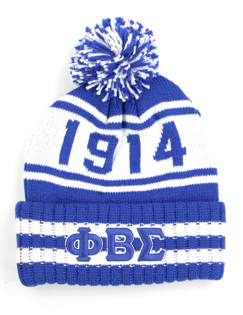Phi Beta Sigma 1914 Knit 3D Greek Letter Beanie