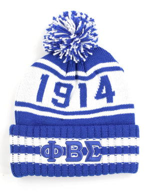 Phi Beta Sigma 1914 Knit 3D Greek Letter Beanie