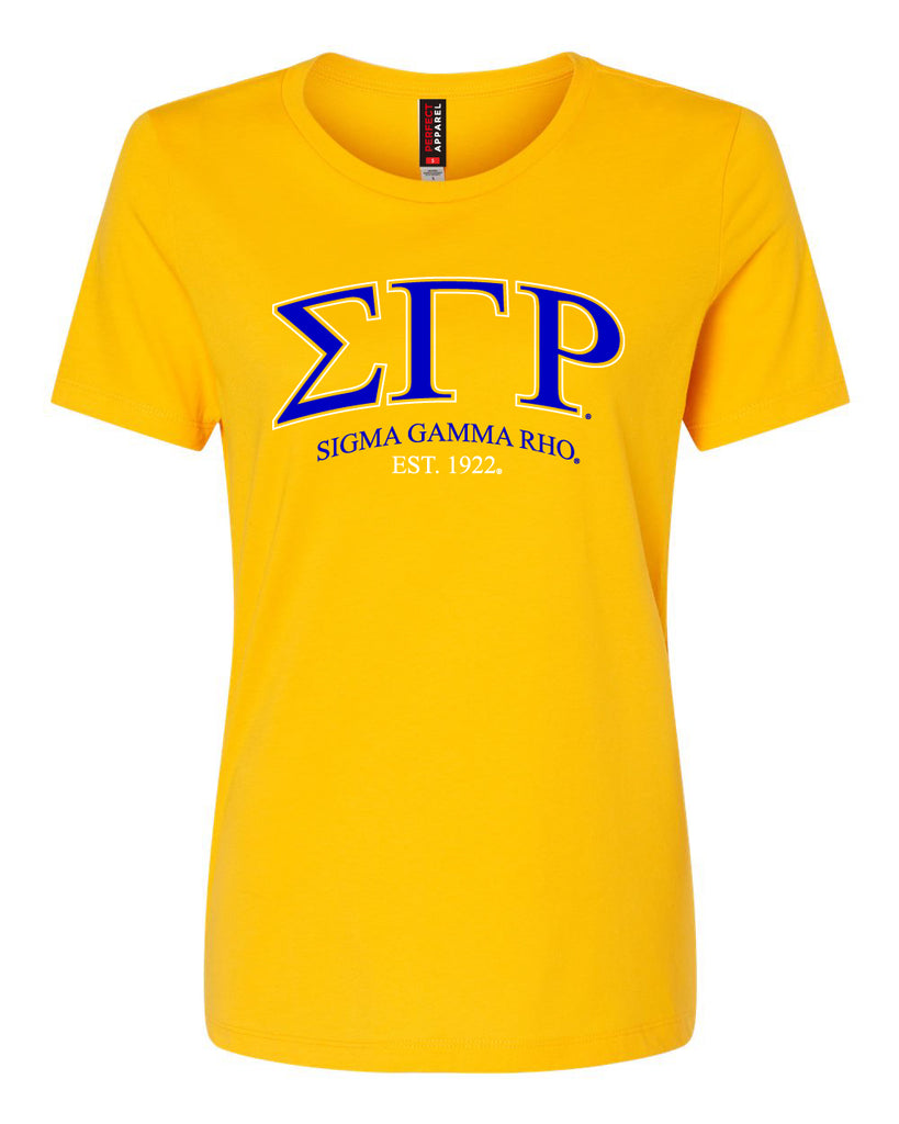 SG Rho College Letter T-Shirt - Sigma Gamma Rho