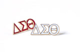 Delta Sigma Theta Greek 3 Letter Color Lapel Pin