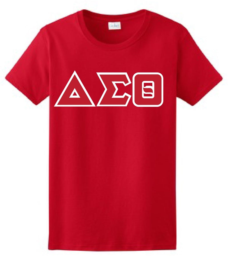 Delta Sigma Theta Greek Letter Embroidered T-Shirt