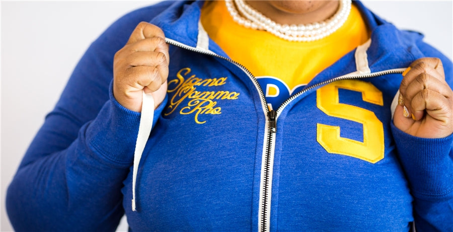 SGRho Sueded Full Zip Hooded Jacket - Sigma Gamma Rho