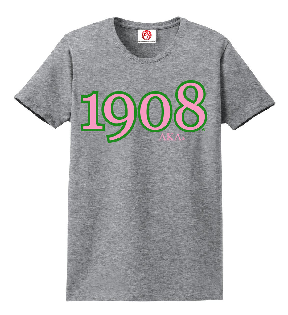 Alpha Kappa Alpha Founding Year 1908 Embroidered T-Shirt