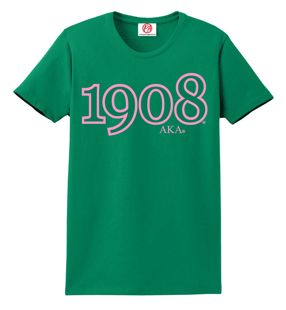 Alpha Kappa Alpha Founding Year 1908 Embroidered T-Shirt