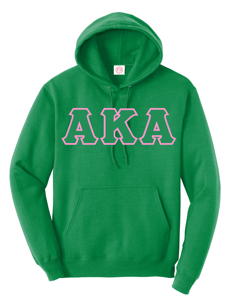 AKA 3 Greek Letter Embroidered Hoodie - Alpha Kappa Alpha