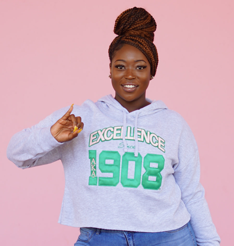Alpha Kappa Alpha Excellence Cropped Hooded Sweatshirt