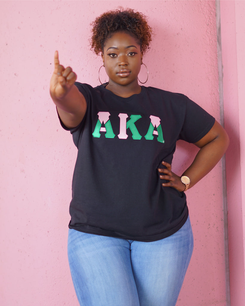 Alpha Kappa Alpha Color Block Greek Letter T-Shirt