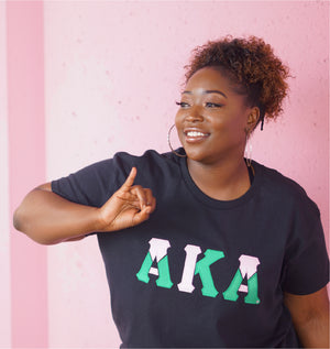 Alpha Kappa Alpha Color Block Greek Letter T-Shirt