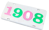 1908 Founder License Plate - Alpha Kappa Alpha