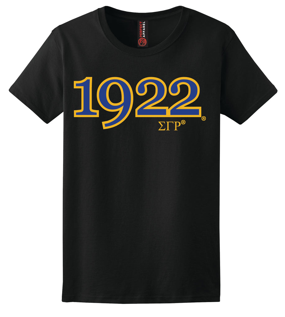 SGRho 1922 Founding Year Embroidered T-Shirt - Sigma Gamma Rho