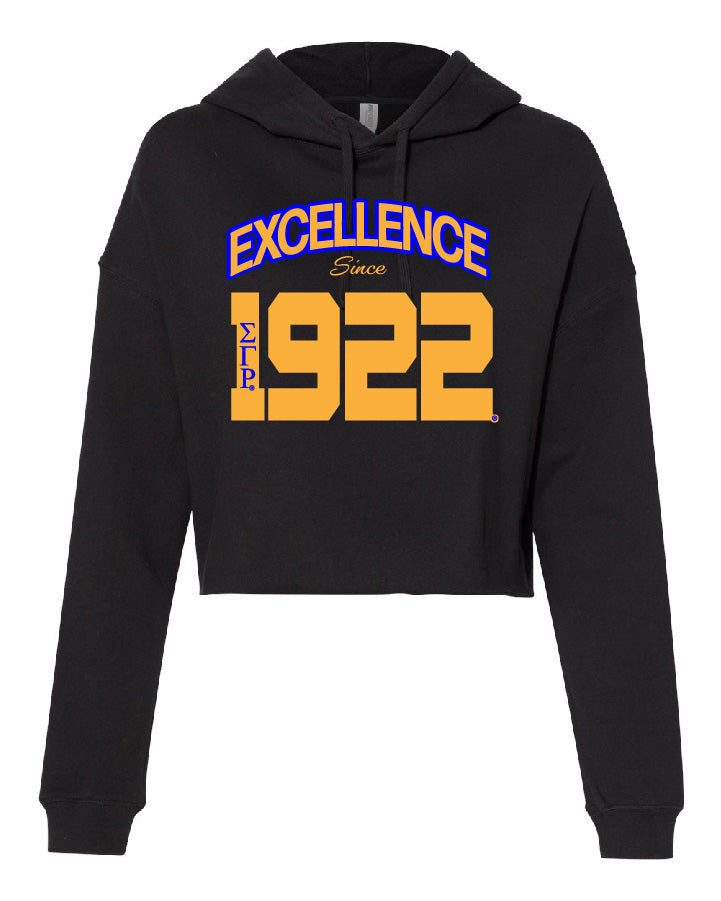 SGRho Excellence Cropped Hooded Sweatshirt - Sigma Gamma Rho