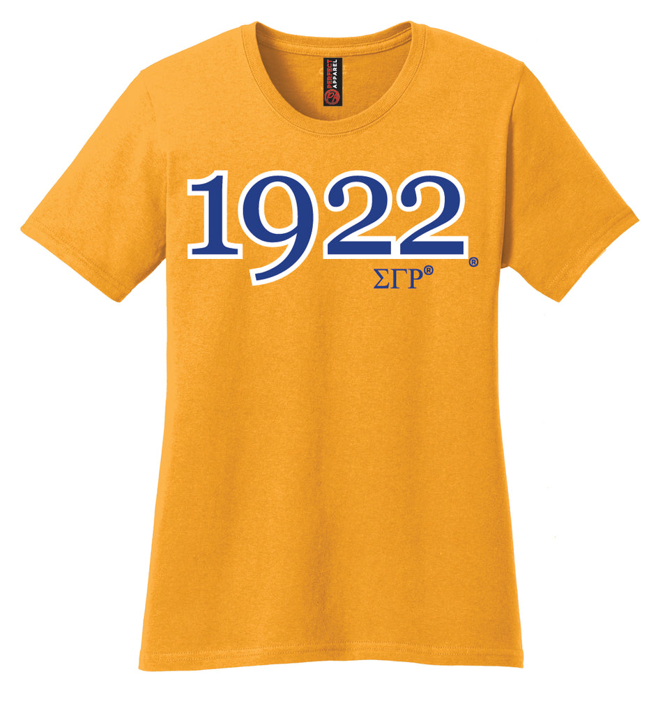 SGRho 1922 Founding Year Embroidered T-Shirt - Sigma Gamma Rho