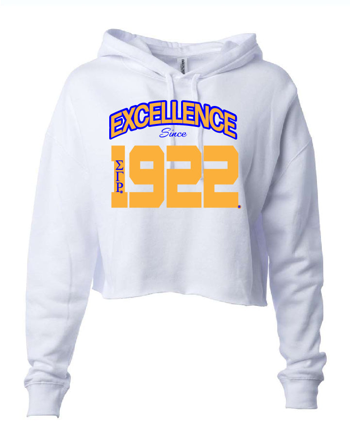 SGRho Excellence Cropped Hooded Sweatshirt - Sigma Gamma Rho