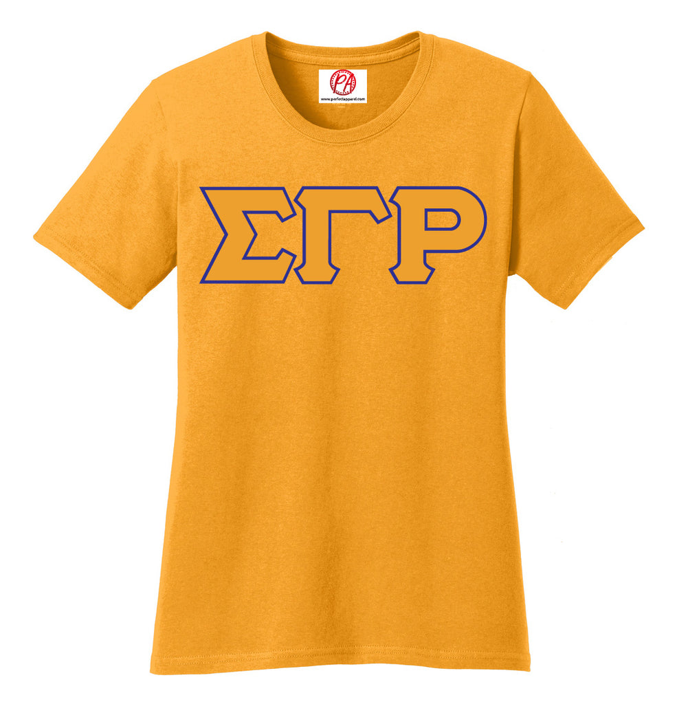 Sigma Gamma Rho 3 Greek Lettered Embroidered T-Shirt