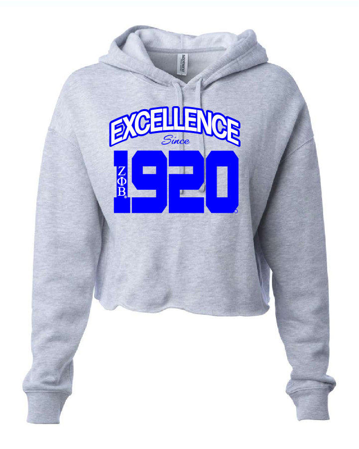 Zeta Phi Beta Excellence Cropped Hooded Sweatshirt