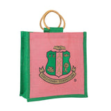 Alpha Kappa Alpha Mini Shield / Crest Jute Bag