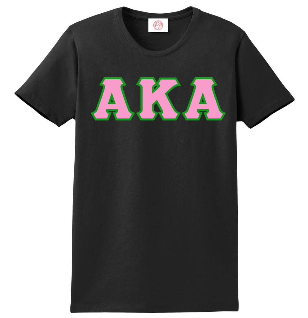 Alpha Kappa Alpha 3 Greek Letter Embroidered T-Shirt