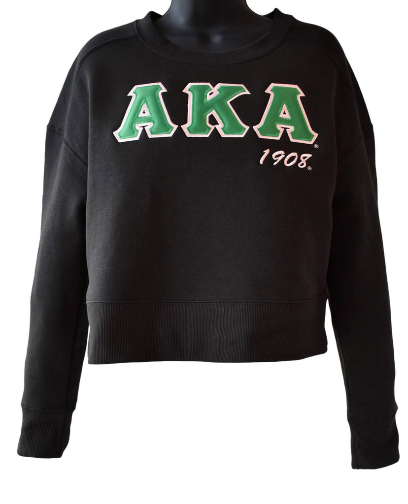 AKA Cropped Crewneck Sweatshirt - Alpha Kappa Alpha