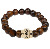 Alpha Natural Wood Bead Bracelet - Alpha Phi Alpha