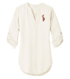 Delta Sigma Theta Embroidered Torch of Wisdom Tunic Blouse - Ivory