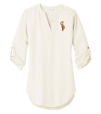 Delta Sigma Theta Embroidered Torch of Wisdom Tunic Blouse - Black [QUICK SHIP]