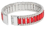 Delta Sigma Theta Red Baguette Bling Tennis Bracelet