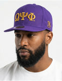 Omega Psi Phi 3D Letter Flat Bill Snapback Cap / Hat