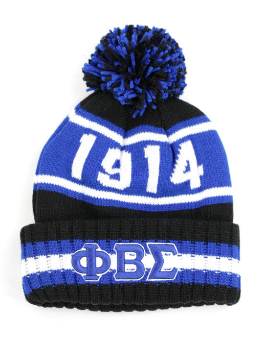 Phi Beta Sigma 1914 Knit 3D Greek Letter Beanie