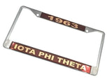 1963 - Iota License Plate Frame - Iota Phi Theta