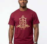 Kappa Alpha Psi Coat of Arms T-Shirt / Crimson & Cream (Last Chance)