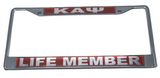 Kappa Alpha Psi Life Member License Plate Frame