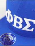 Phi Beta Sigma 3D Letter Flat Bill Snapback Cap / Hat