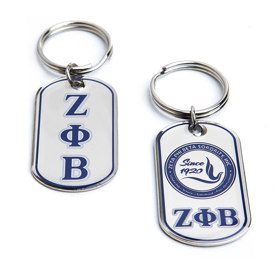 Zeta Dog Tag Keychain Zeta Phi Beta1