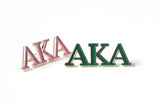 AKA 3 Letter Color Lapel Pin - Alpha Kappa Alpha
