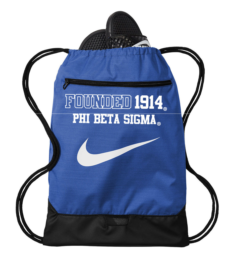 blue nike drawstring backpack Phi Beta Sigma Nike Cinch Bag – Perfect Apparel