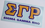 Sigma Gamma Rho Greek Letter Decal